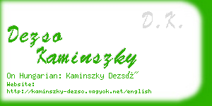 dezso kaminszky business card